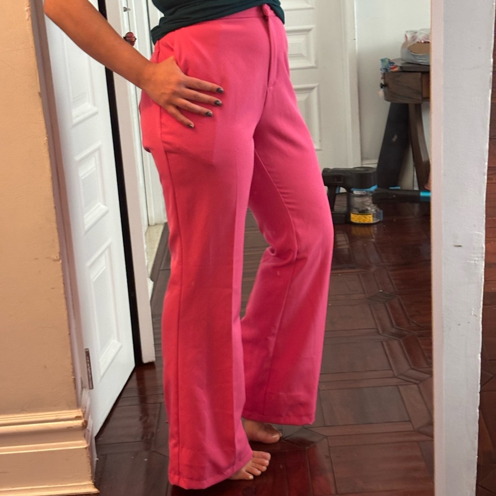 💥GGG SALE💥ASOS Bright Pink Wide Leg Pants - Picture 2 of 11
